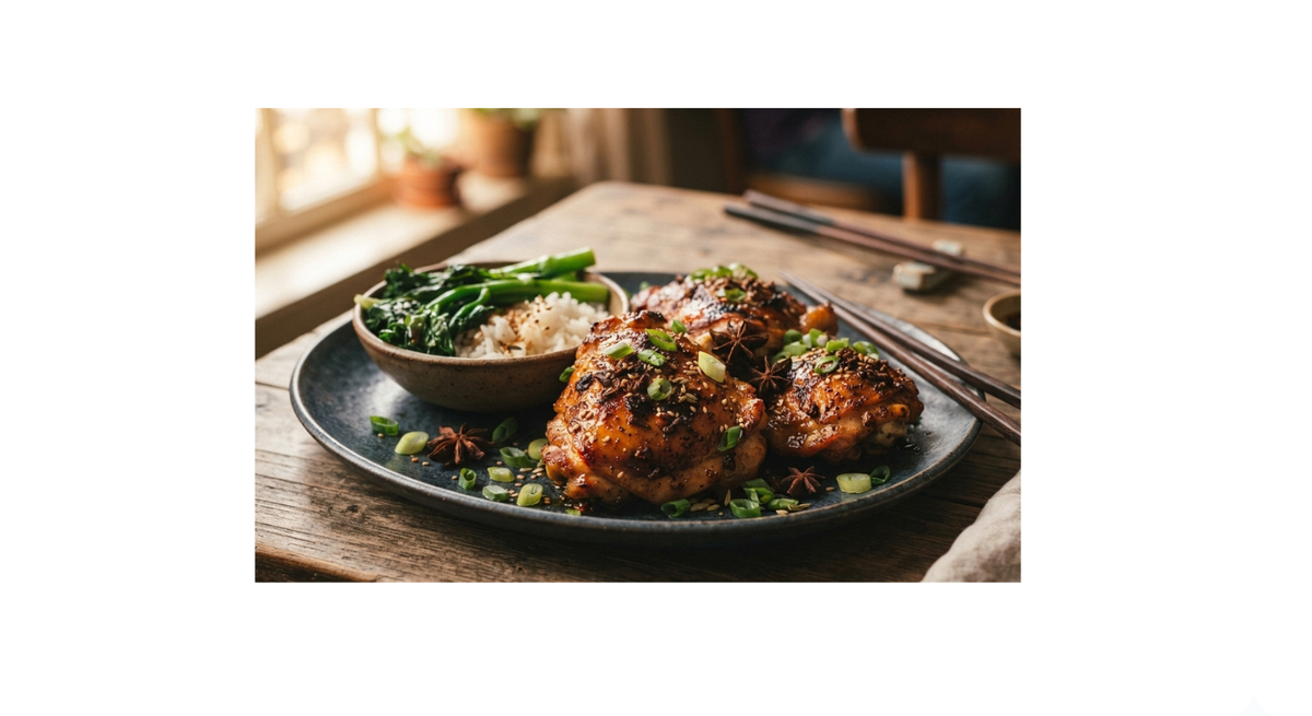 Five Spice Baked Chicken Thighs